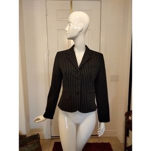 Vintage Lauren Ralph Lauren black pin stripe classic blazer women size  8